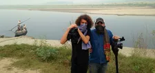 Andrew Morgan with Michael Ross while in production in India